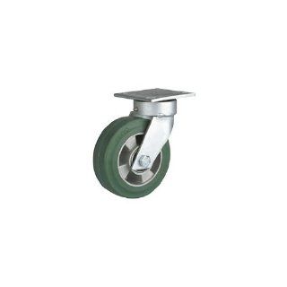 Revvo Caster K Series Plate Caster, Rigid, Rubber Wheel, Precision Ball Bearing, 880 lbs Capacity, 8" Wheel Dia, 1 5/8" Wheel Width, 9 1/2" Mount Height, 4 1/2" Plate Length, 4" Plate Width: Industrial & Scientific