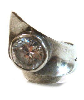 TAXCO .950 Sterling Silver Unique Ring w/Zircone Stone Size 6.5 from Mexico : Other Products : Everything Else