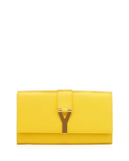 Y Ligne Clutch Bag, Yellow   Saint Laurent