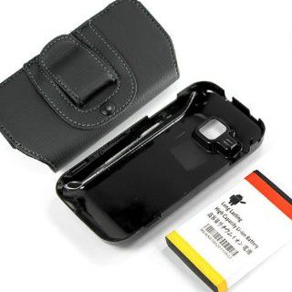 [Aftermarket Product] 3600mAh 3600 mAh Extended Battery Backup Spare Extra Power Replace Replacement+Shiny Grossy Black Back Cover Door+Swivel Holster Clip Holder FOR Samsung SCH R910 Galaxy Indulge Forte R910: Cell Phones & Accessories