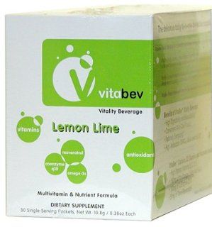 VitaBev 65,000 ORAC Drinkable Effervescent Complete Multivitamin, Lemon Lime Flavor, 30 Daily Packets: Health & Personal Care