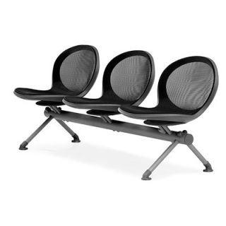OFM Net Series Mesh Three Chair Beam Seating NB 3 Color: Black