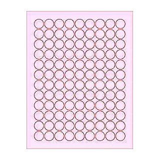 (6 SHEETS) 648 3/4" Blank Round Circle Pink Stickers for Inkjet & Laser Printers. Size: 8 1/2"x11" Standard Sheets : Printer Labels : Office Products