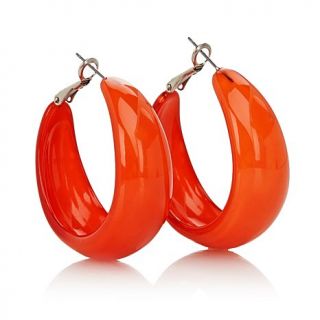 Rara Avis by Iris Apfel Colored Resin Tapered Hoop Earrings