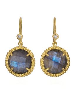 Pebble Labradorite & Diamond Earrings   Lauren K