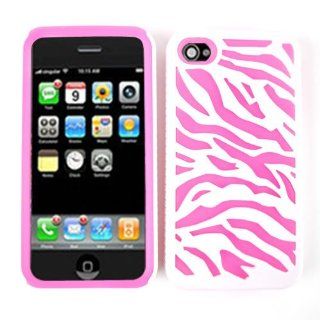 Apple IPhone 4 4S E01 Hot Pink Zebra On White Case Cover Housing Faceplate Skin: Cell Phones & Accessories