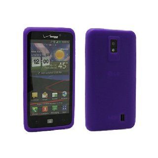 Purple Soft Silicone Gel Skin Cover Case for LG Spectrum VS920 Cell Phones & Accessories