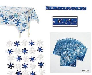 Holiday SNOWFLAKE Decor/WINTER PARTY Decorations/TABLECLOTH/Beverage NAPKINS/Confetti/STREAMERS/CHRISTMAS/OFFICE/SNOW : Other Products : Everything Else