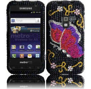 Pink Butterfly Full Diamond Bling Case Cover for Samsung Attain 4G R920: Cell Phones & Accessories