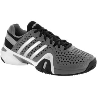 adidas Barricade 8+: adidas Mens Tennis Shoes Gray/Silver Metallic/Black