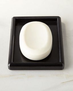 Luna Black Marble Soap Dish   Waterworks Studio