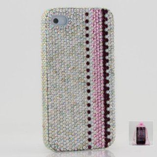 Swarovski Luxury Diamond AB Crystal Pearls Bling Case Cover for iphone 4 / 4s 100% Handcrafted by BlingAngels + Branded Pink Carry Pouch: Cell Phones & Accessories
