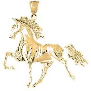 Gold Plated 925 Sterling Silver Horse Pendant: Jewelry