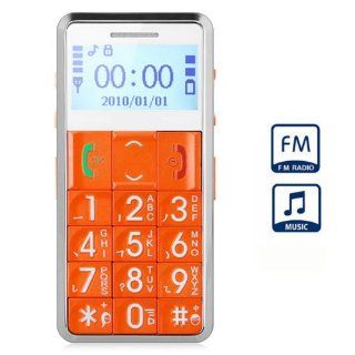 6 inch GSM Dual Band FM Torch SOS Key Bar Phone Cell Phone Orange Eu Plug: Computers & Accessories