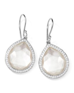 Stella Teardrop Earrings in Mother of Pearl Doublet with Diamonds, 1L  