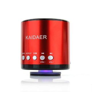 KD MN02BT Wireless Music Speaker with USB/LED Lights for iPad iPhone Computers Tablet PC Mobile Phones (Red): Cell Phones & Accessories