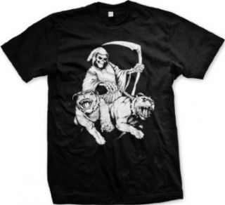Grim Reaper T shirt, Pitbull T shirts, Hardcore Gothic T shirts: Novelty T Shirts: Clothing