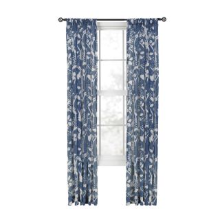 Style Selections Quinby 84 in L Floral China Blue Back Tab Sheer Curtain