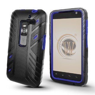 LG Esteem (MS910) Duo Shield Hybrid Case   Black/Blue Cell Phones & Accessories