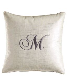 Pillow with Embroidered Initial, 17Sq.   Eastern Accents