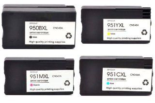 Remanufactured 4 Pack HP 950XL BK, HP 951XL C,M,Y Color Ink Cartridge Set For HP OFFICEJET PRO 8600 PREMIUM N911N: Electronics