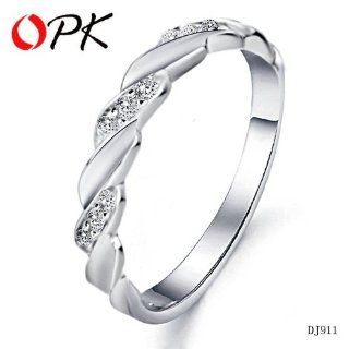 SWALOVE JEWELRY Women WEDDING BANDS FINGER RINGS White Gold Plated Crystal Ring Jewelry engagement 911: Sports & Outdoors