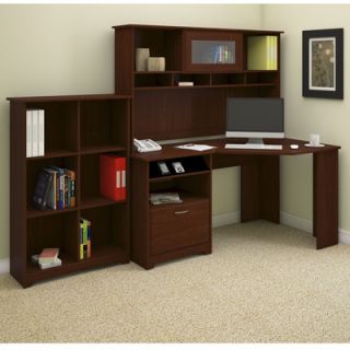 Bush Cabot Corner Desk  with Hutch and Bookcase CAB006EPO Finish: Harvest Cherry