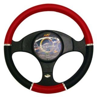 STEERING WHEEL COVER RED/CHROME/BLACK: Automotive