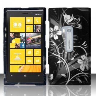 Black White Flower Hard Cover Case for Nokia Lumia 920: Cell Phones & Accessories