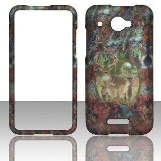 2D Camo Triple Deer HTC DROID DNA 4G LTE X920E Verizon Hard Case Snap on Hard Shell Protector Cover Phone Hard Case Case Cover Faceplates: Cell Phones & Accessories