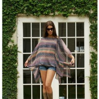 Thais Poncho Top by Muche et Muchette (Paisley Purple) at  Womens Clothing store