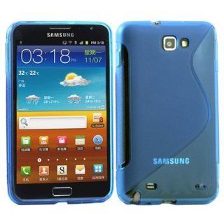 Blue S Line Soft TPU Gel Case Cover For Samsung Galaxy Note / i9220 GT N7000: Cell Phones & Accessories