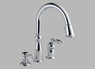 Delta Faucet 955 RBSD DST Victorian Single Handle Pull Down Kitchen Faucet with Matching Soap and Lotion Dispenser, Venetian Bronze   Touch On Kitchen Sink Faucets  