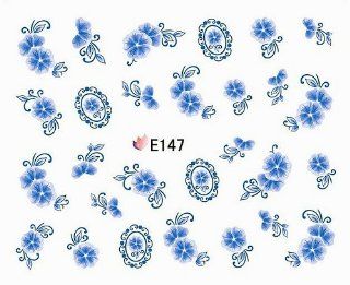 Egoodforyou BLE Nail Art Decal 2D Self Adhesive Nail Decal Stiker (China Cloisonne Style Little Elegant Flowers) with one packaged nail art flower sticker bonus : Beauty