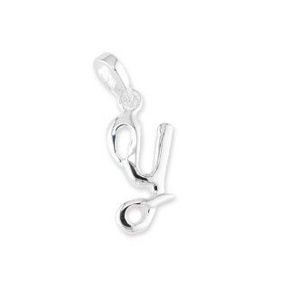 925 Sterling Silver Alphabet Letter Y Charm Pendant: Jewelry