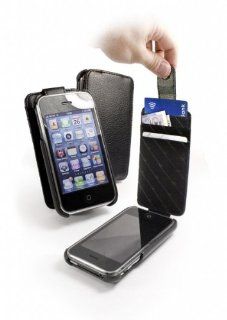 Tuff Luv 'Faux' Leather In Genius Case Cover for Apple iPhone 3G / 3G S (Free Screen Protector)   Black: Cell Phones & Accessories