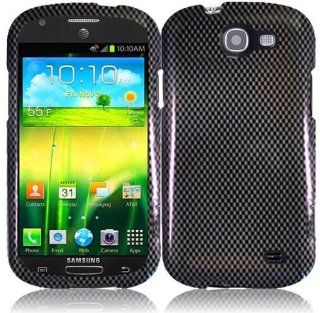 Carbon Fiber Rubberized Hard Case Snap On Phone Cover for Samsung Galaxy Express i437(AT & T) + Free Silver Stylus Pen: Cell Phones & Accessories