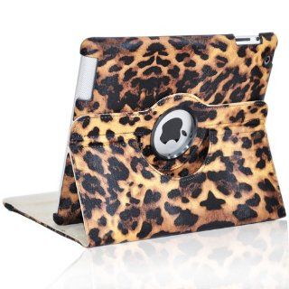 Viva Cheetah Leopard 360 Degree Rotating Smart Cover Case Stand for iPad 2 3rd 4th Gen (Orange): Computers & Accessories