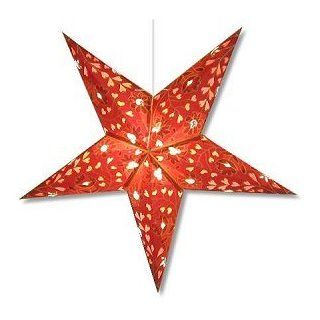 Hearts And Flowers Burgundy 5 Point Paper Star Lantern With 12" White Electric Cord SLPPWHNO : Tissue Hanging Decorations : Patio, Lawn & Garden