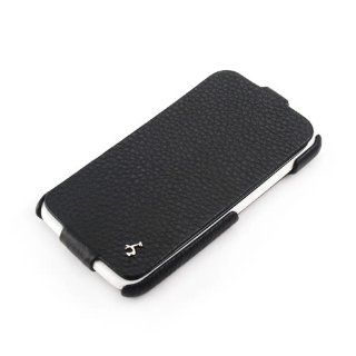 Story Leather HTC One X Flip Down Fold Premium Black Handmade Genuine Leather Phone Case: Cell Phones & Accessories
