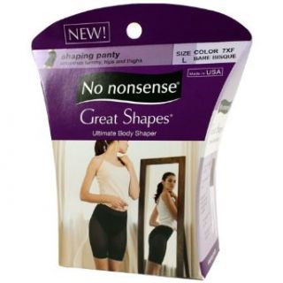 No Nonsense Ultimate Shaper Waist to Mid Thigh Shaper, Size Large, Bare Bisque (Pack of 3): Clothing