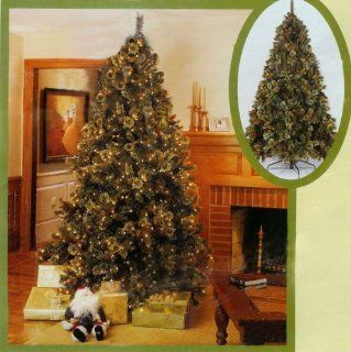 9.5' Pre Lit Mixed Tip Cascade Artificial Christmas Tree Clear Lights #170621C  