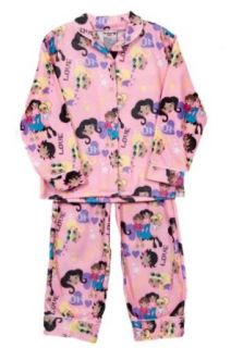 Angel Face Little Girls 2 Piece Pink Flannel Pajama Shirt Pants Pjs Set: Clothing
