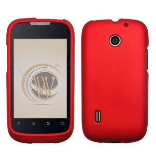 Red Rubberized Protector Case for AT&T Fusion / Huawei U8652: Cell Phones & Accessories