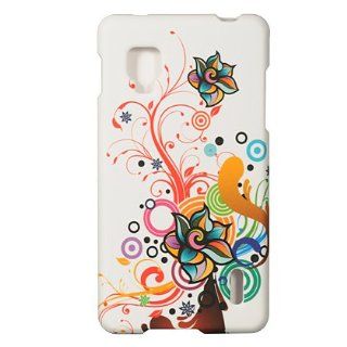 VMG For Sprint Version LG Optimus G LS 970 Design Hard Cell Phone Case Cover   White Colorful Abstract Floral Flower [In VANMOBILEGEAR Retail Packaging] *** For "Sprint" Version Only ***: Everything Else