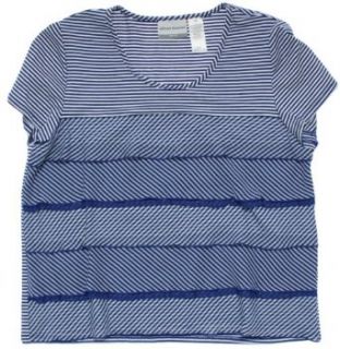 Alfred Dunner French Riviera Short Sleeve Tiered Stripe Top at  Womens Clothing store