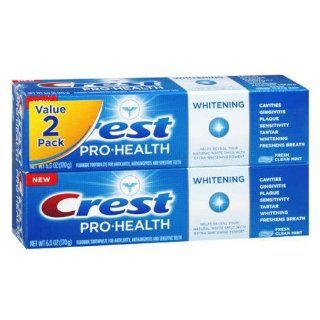 CREST TOOTHPASTE WHITENING PRO HEALTH FRESH CLEAN MINT 2 PACK 6 OZ EACH: Health & Personal Care