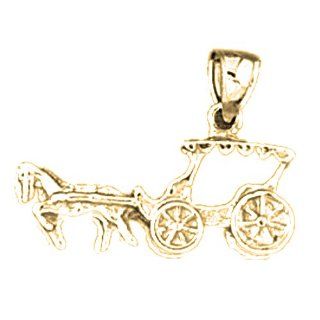 Gold Plated 925 Sterling Silver Horse And Chariot Pendant: Jewels Obsession: Jewelry