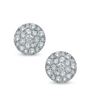CT. T.W. Diamond Carnation Cluster Stud Earrings in 10K White Gold