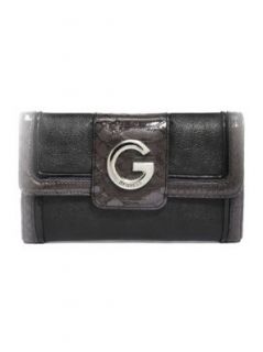 G by GUESS Women's Calliah Checkbook Wallet, BLACK: Shoes